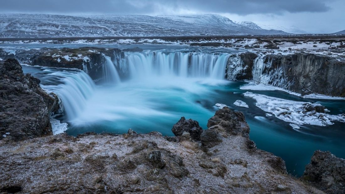 Islandia, Goddafos, cascada.